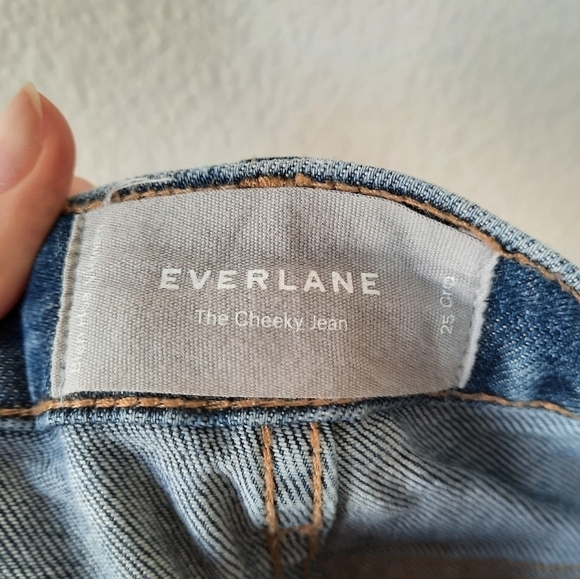 Everlane Worn-In Mid Blue The Cheeky Crop Jean 25 - Picture 4 of 5